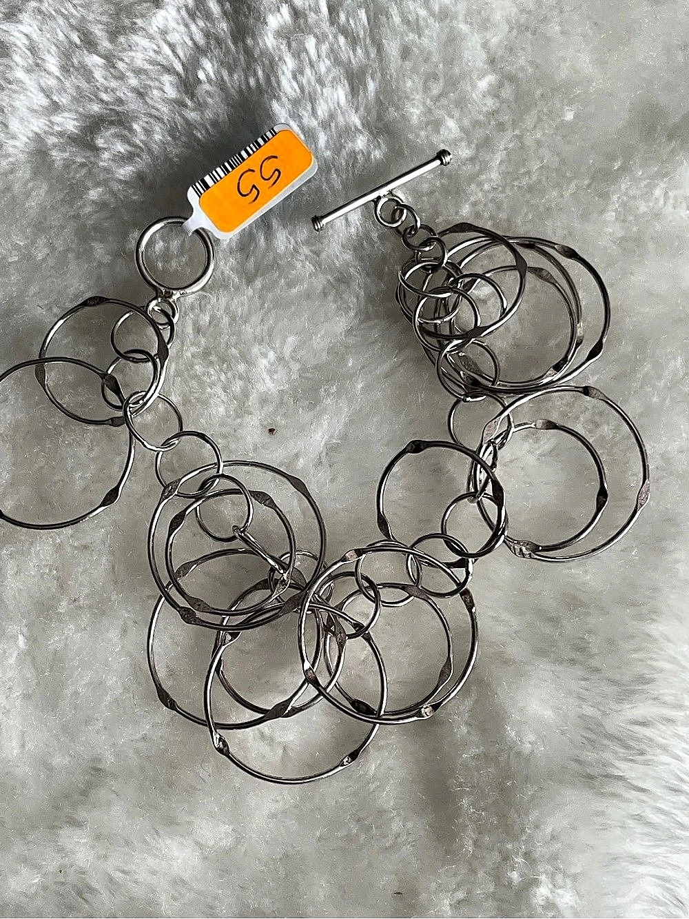 Silver Tone Statement Link Bracelet